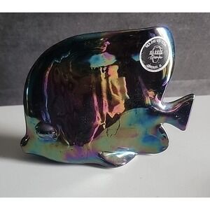 Vintage Harris Potteries Tropical Clown Fish Figurine Ceramic Pottery Metallic